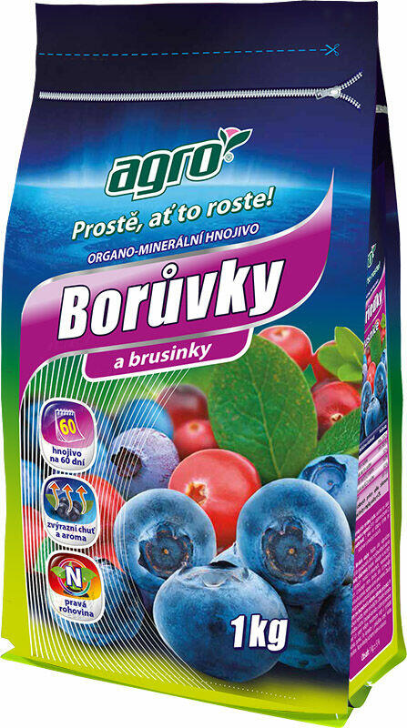 Organo-minerální hnojivo borůvky a brusinky AGRO 1 kg - Organo-minerální hnojivo borůvky a brusinky AGRO 1 kg