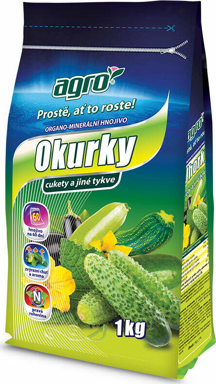 Organo-minerální hnojivo pro okurky, cukety a jiné tykve AGRO 1 kg - Organo-minerální hnojivo pro okurky, cukety a jiné tykve AGRO 1 kg