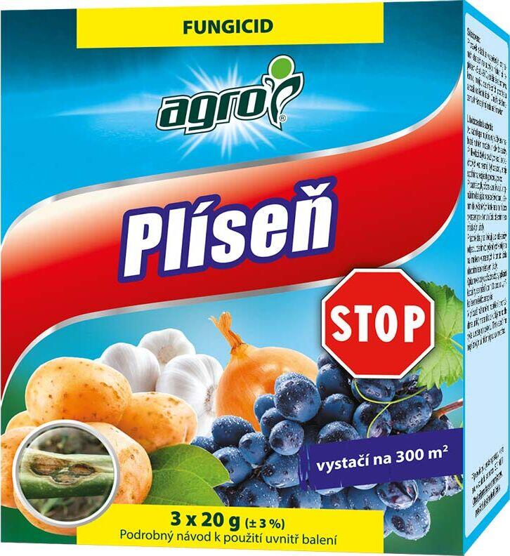 Fungicid a baktericid proti širokému spektru chorob Plíseň STOP - Plíseň STOP AGRO 3 x 20 g