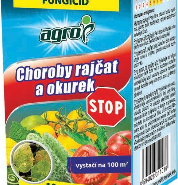 Fungicid s protektivním (ochranným) účinkem na choroby rajčat a okurek - Choroby rajčat a okurek STOP 10 ml