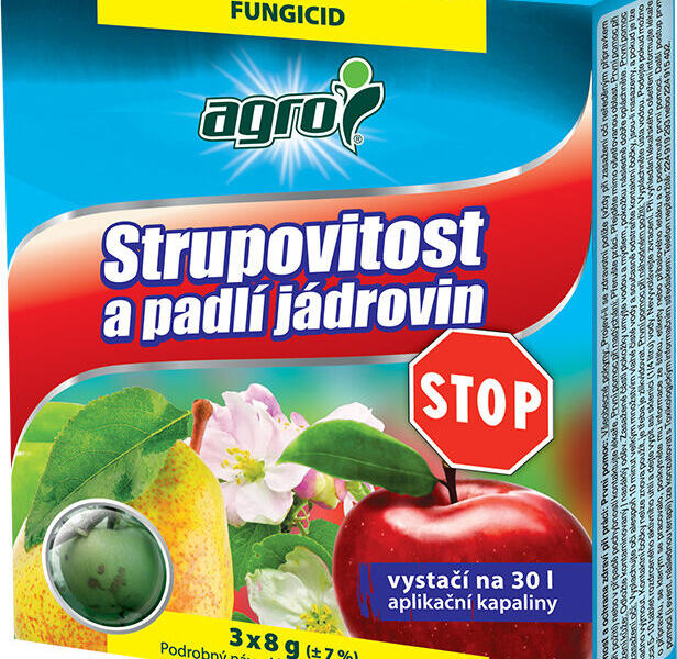 Fungicid se systémovým účinkem proti strupovitosti a padlí jádrovin - Strupovitost a padlí jádrovin STOP 3 x 8 g