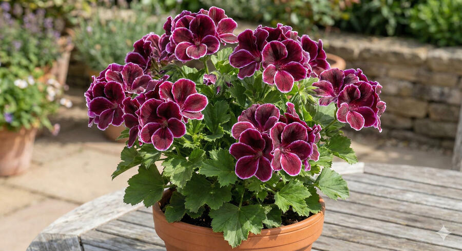 Muškát, pelargonie velkokvětá 'Elegance Imperial' - Pelargonium grandiflorum 'Elegance Imperial'