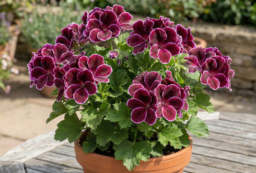 Muškát, pelargonie velkokvětá 'Elegance Imperial' - Pelargonium grandiflorum 'Elegance Imperial'