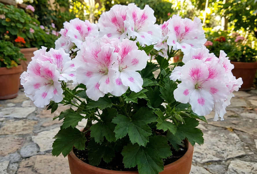 Muškát, pelargonie velkokvětá 'Elegance Belinda' - Pelargonium grandiflorum 'Elegance Belinda'