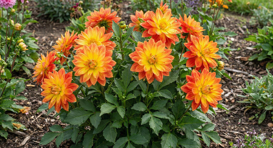 Jiřina 'DahLove Power Yellow Orange' - Dahlia 'DahLove Power Yellow Orange'