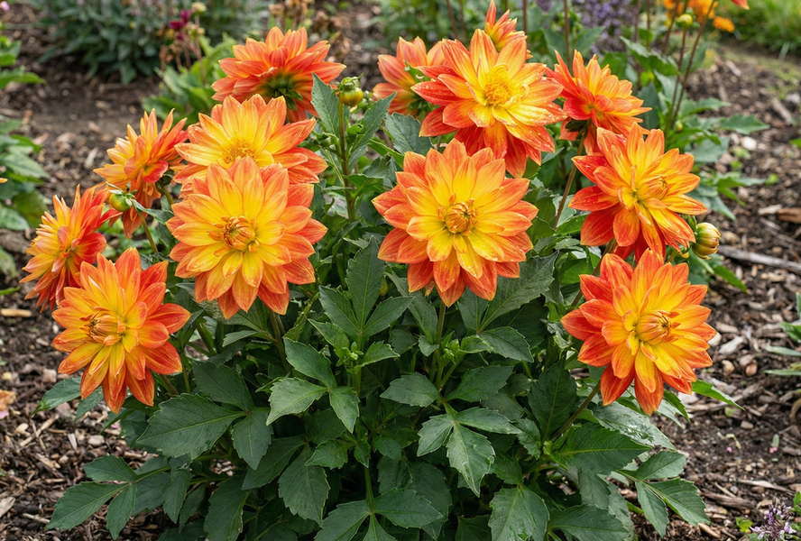 Jiřina 'DahLove Power Yellow Orange' - Dahlia 'DahLove Power Yellow Orange'