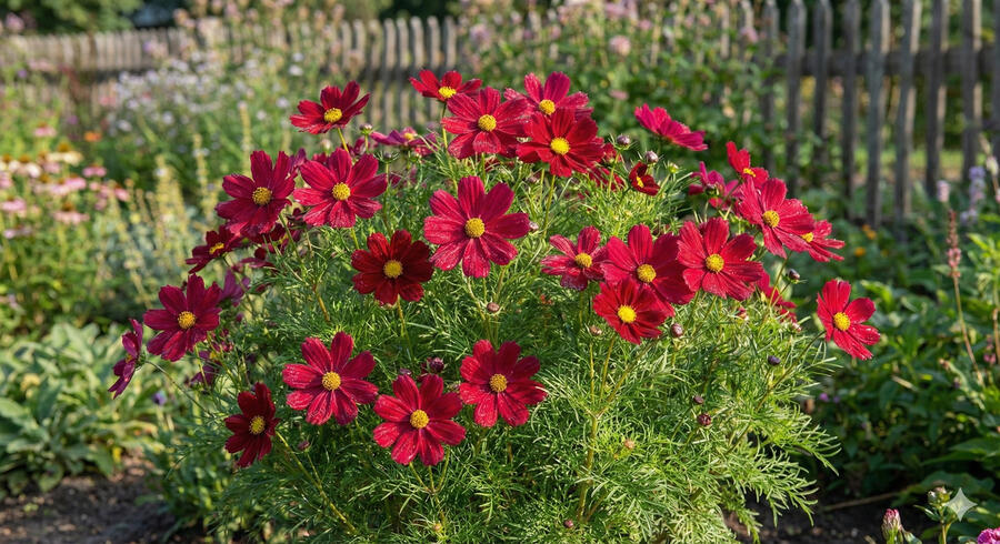 Krásenka zpeřená 'Sonata Carmine' - Cosmos bipinnatus 'Sonata Carmine'