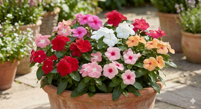 Barvínkovec růžový 'Cora XDR Mix' - Catharanthus roseus 'Cora XDR Mix'