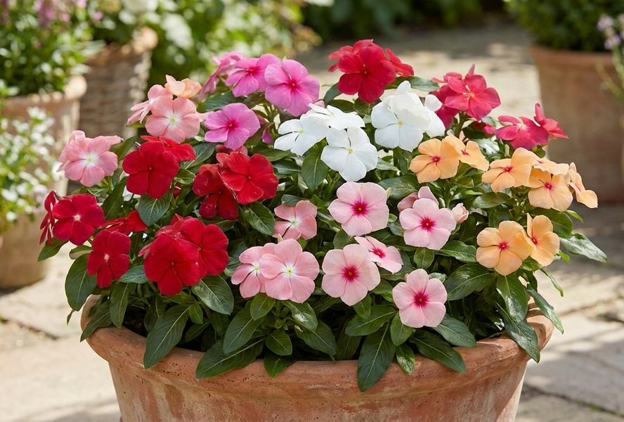 Barvínkovec růžový 'Cora XDR Mix' - Catharanthus roseus 'Cora XDR Mix'