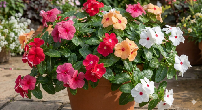 Barvínkovec růžový 'Cora Cascade XDR Mix' - Catharanthus roseus 'Cora Cascade XDR Mix'