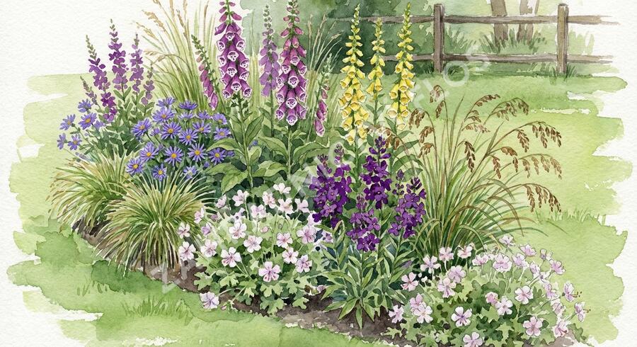 Trvalkový záhon do polostínu Barevný soumrak - Barevný soumrak