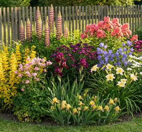 Trvalkový záhon Babičkovská zahrada