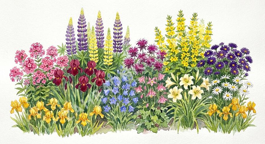 Trvalkový záhon Babičkovská zahrada - Babičkovská zahrada