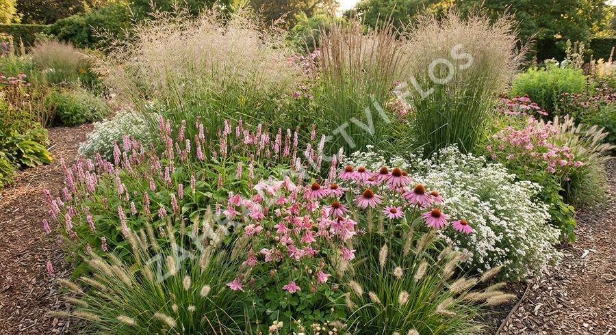 Trvalkový záhon na slunce a do polostínu Kouzlo trav - Kouzlo trav