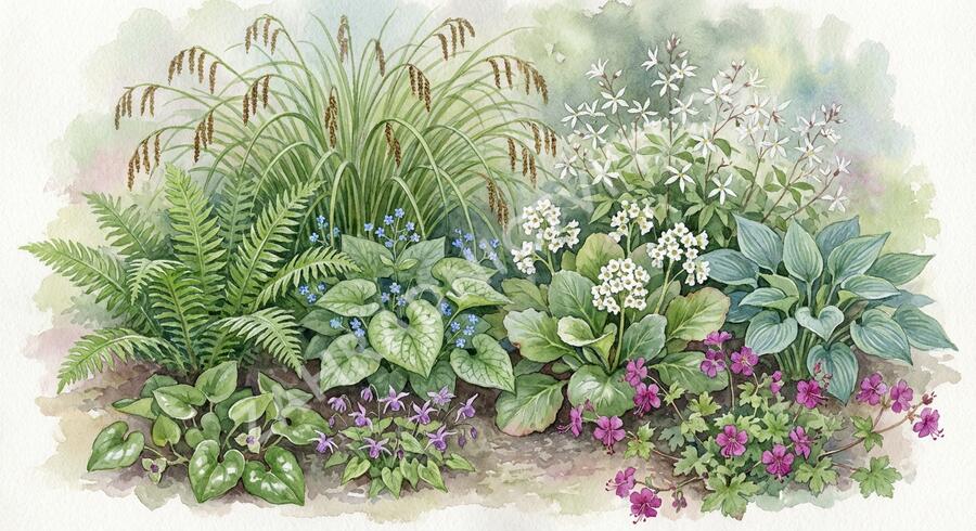 Trvalkový záhon do stínu Lesní pohádka - Lesní pohádka