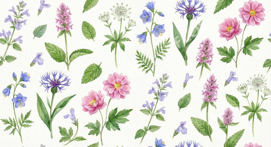 Trvalkový záhon do polostínu Polostinná zahrada - Polostinná zahrada