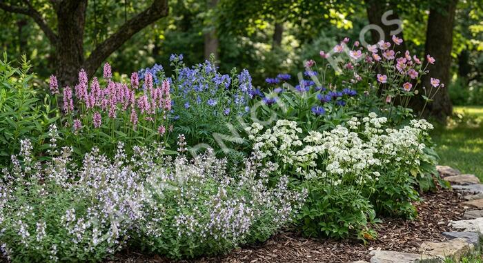 Trvalkový záhon do polostínu Polostinná zahrada - Polostinná zahrada