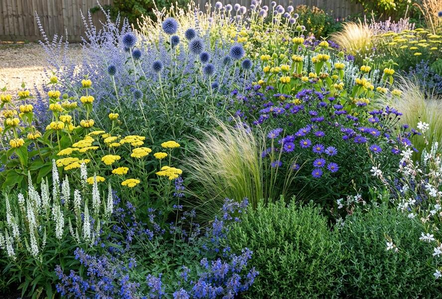 Trvalkový záhon na slunce Slunečná obloha - Slunečná obloha