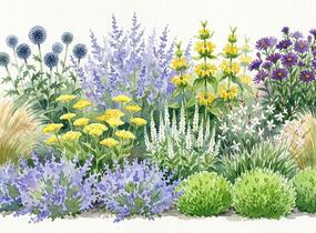 Trvalkový záhon na slunce Slunečná obloha - Slunečná obloha