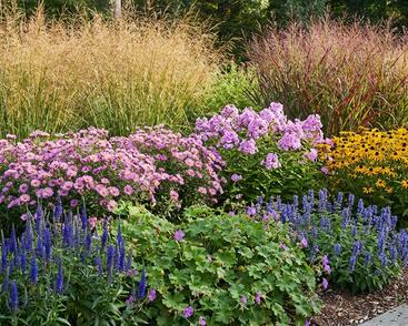 Trvalkový záhon na slunce Slunečné léto