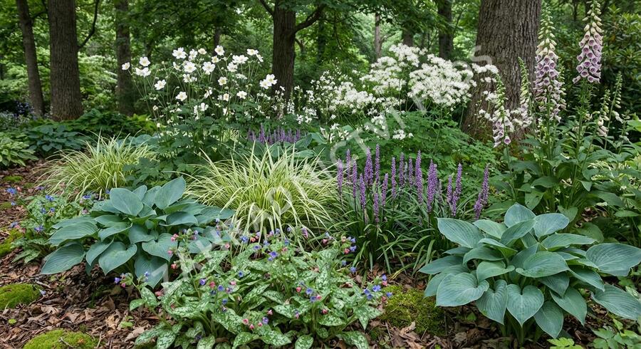Trvalkový záhon do stínu Stinné místo - Stinné místo
