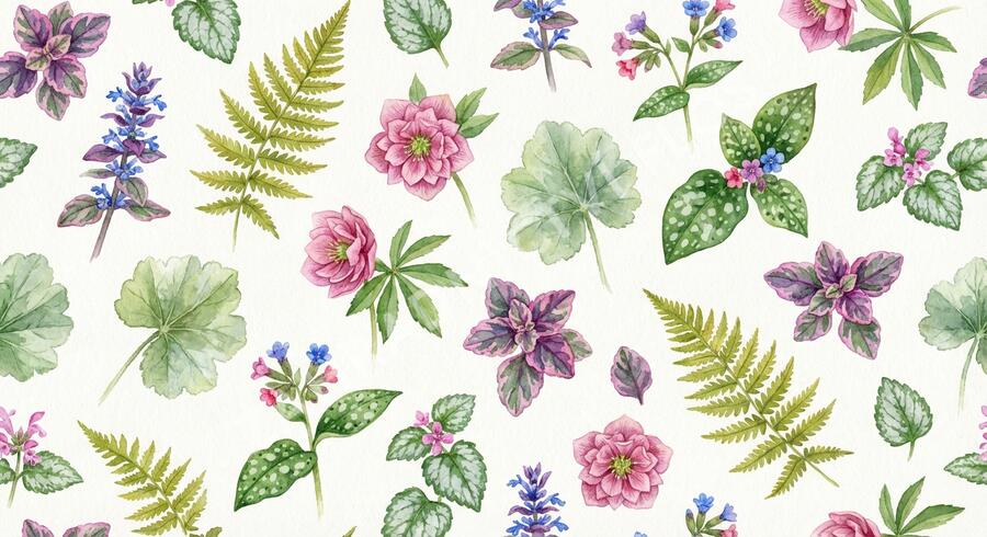 Trvalkový záhon do stínu Stinný klid - Stinný klid