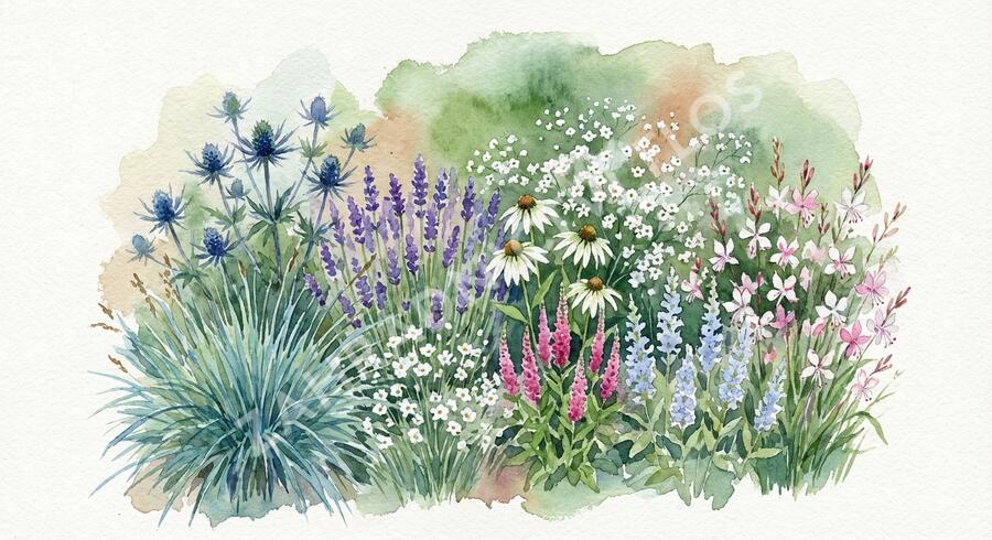 Trvalkový záhon na slunce Stříbrný nádech - Stříbrný nádech