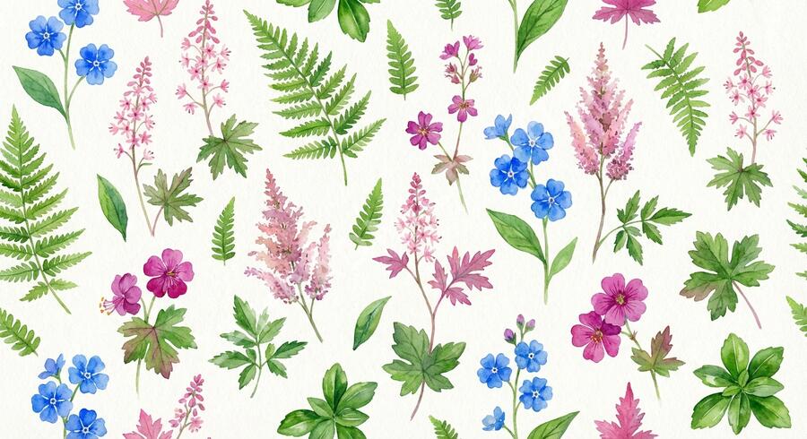 Trvalkový záhon do stínu Svah ve stínu - Svah ve stínu