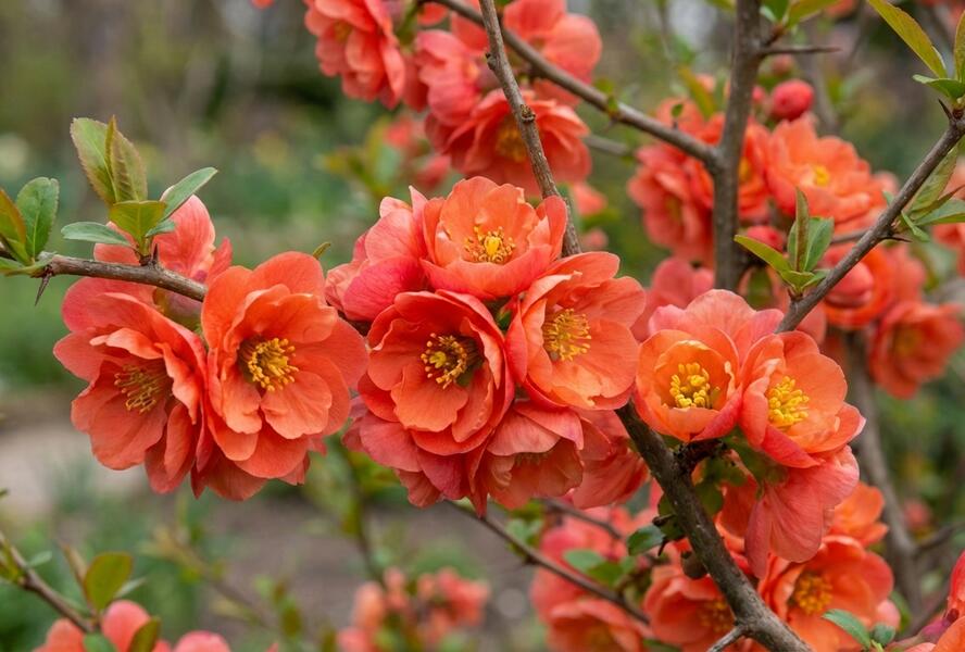 Kdoulovec lahvicovitý 'Mango Storm' - Chaenomeles speciosa 'Mango Storm'