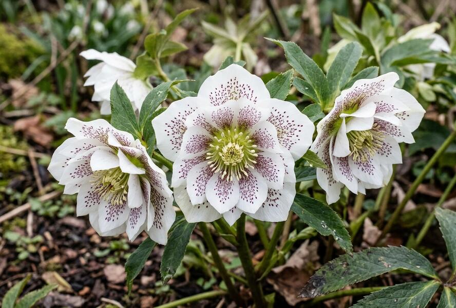 Čemeřice východní 'Double Ellen White Spotted' - Helleborus orientalis 'Double Ellen White Spotted'