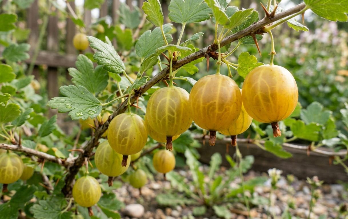 Angrešt žlutý 'Hinnonmaki Yellow' - Grossularia uva-crispa 'Hinnonmaki Yellow'