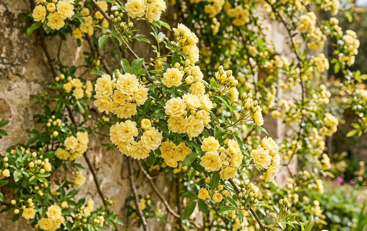 Růže banksova 'Lutea' - Rosa banksiae 'Lutea'