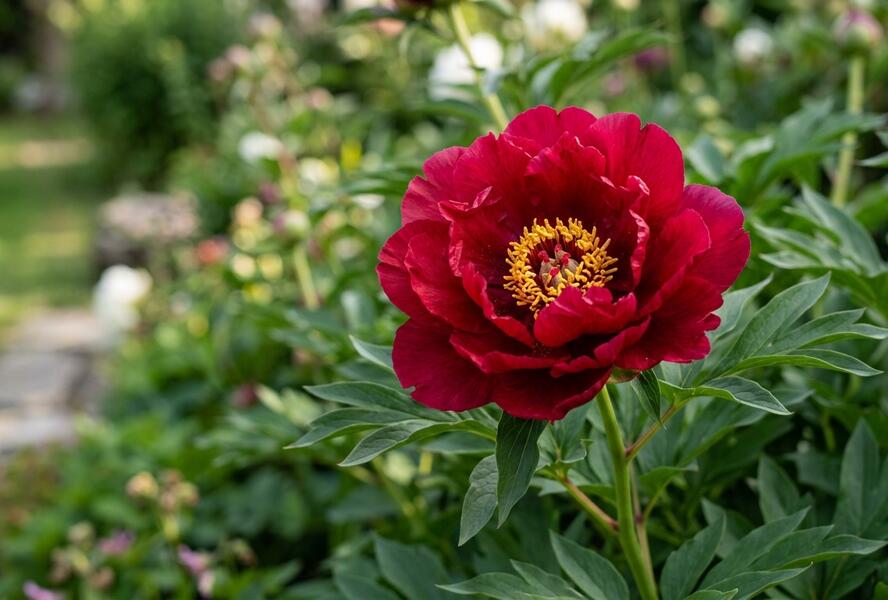 Pivoňka Itoh-hybrid 'Sonoma Velvet Rudy' - Paeonia Itoh-hybrid 'Sonoma Velvet Rudy'